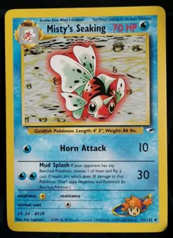 Pokemon TCG Mistys Seaking 55/132 Gym Heroes English Near Mint - Image 1