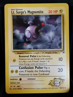 Pokemon TCG Lt. Surges Magnemite 50/132 Gym Heroes English NM - Image 1