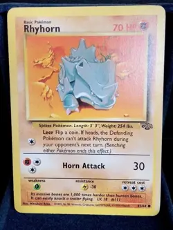 Pokemon TCG Rhyhorn 61/64 Jungle English Vintage 1999 - Image 1