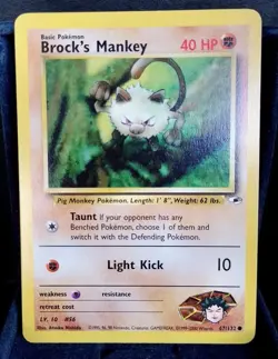 Pokemon TCG Brocks Mankey 67/132 Gym Heroes English Near Mint - Image 1
