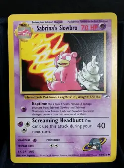 Pokemon TCG Sabrinas Slowbro 60/132 Gym Heroes English Near Mint - Image 1