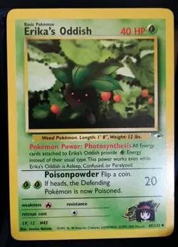 Pokemon TCG Erikas Oddish 47/132 Gym Heroes English Near Mint - Image 1