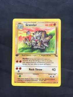 Pokemon Cards: Fossil 1st Edition Uncommon: Graveler 37/62 - Image 1