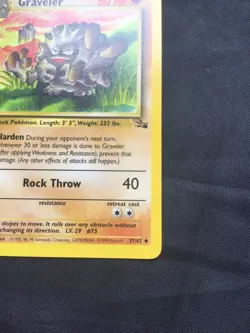 Pokemon Cards: Fossil 1st Edition Uncommon: Graveler 37/62 - Image 4