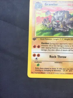 Pokemon Cards: Fossil 1st Edition Uncommon: Graveler 37/62 - Image 5