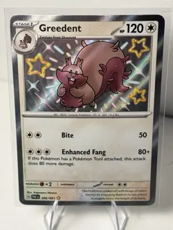 Greedent 206/091 Sv: Paldean Fates Holo Pokemon TCG - Image 1