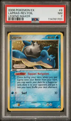 2006 POKEMON EX LEGEND MAKER LAPRAS #8 REVERSE PSA 7 NM #114761701 - Image 1