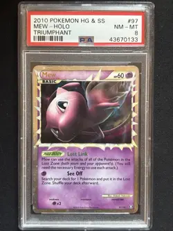 2010 POKEMON HEARTGOLD & SOULSILVER TRIUMPHANT #97/102 MEW PSA 8 - Image 1