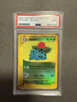 2002 Pokemon Expedition Ivysaur Reverse Foil #82 PSA MINT 9 Rare - Image 1
