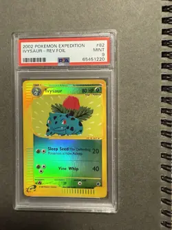 2002 Pokemon Expedition Ivysaur Reverse Foil #82 PSA MINT 9 Rare - Image 3