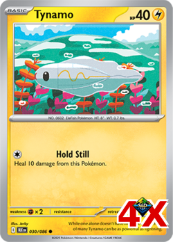 Tynamo 4× Playset Black Bolt Pokemon TCG English NM - Image 1