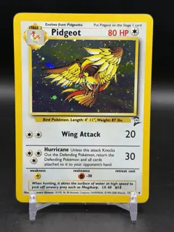 Pidgeot Holo Rare 14/130 Pokemon Base Set 2 English WOTC MP - Image 1