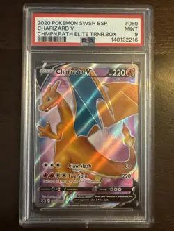 CHARIZARD V #050 PSA 9 • 2020 POKEMON SWSH PROMO CHAMPION'S PATH ETB - Image 1