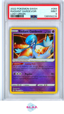 RADIANT GARDEVOIR LOST ORIGIN POKEMON SWORD & SHIELD LOST ORIGIN 2022 069 PSA 9 - Image 1