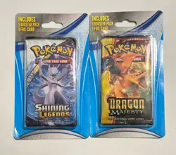 Pokemon Pack Lot Shining Legends & Dragon Majesty Booster Pack Factory Sealed - Image 1