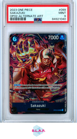 SAKAZUKI ONE PIECE OP02-099 2023 PARAMOUNT WAR AA EN PSA 9 - Image 1
