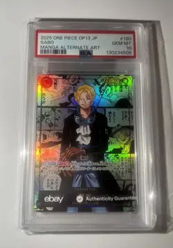 2025 ONE PIECE JPN OP13-CARRYING ON HIS WILL MANGA ALTERNATE ART SABO PSA 10 - Image 1