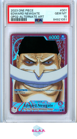 EDWARD NEWGATE ONE PIECE OP02-001 2023 PARAMOUNT W4R AA/LEADER EN PSA 10 - Image 1