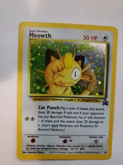 Meowth Holo Pokemon Card Base Fossil WOTC NM U - Image 1