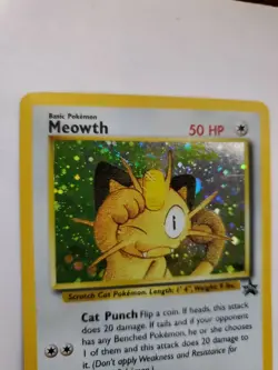 Meowth Holo Pokemon Card Base Fossil WOTC NM U - Image 2
