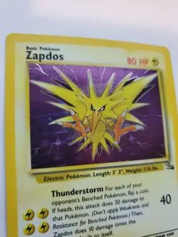 Zapdos Fossil Set Holo Pokemon Card Base WOTC - Image 2