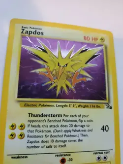 Zapdos Fossil Set Holo Pokemon Card Base WOTC - Image 3