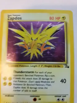 Zapdos Fossil Set Holo Pokemon Card Base WOTC - Image 4