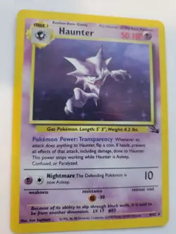 Haunter Fossil Pokemon Card Base WOTC - Image 1