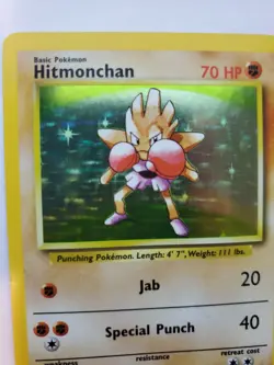 Hitmonchan Base Set Holo Pokemon Card WOTC NM - Image 3