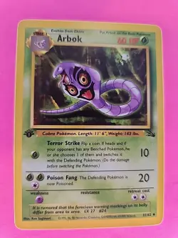 Arbok 1st Edition Fossil Pokemon Card WOTC NM - Mint - Image 1