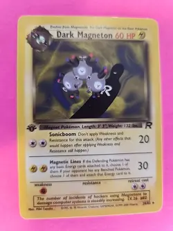 Dark Magneton 1st Edition Team Rocket Pokemon Card WOTC NM - Image 1