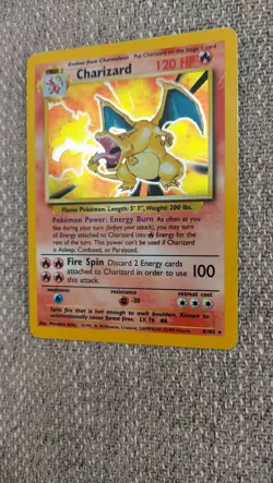 Pokemon TCG Charizard Base Set Holo Unlimited Rare Card 4/102 WOTC 1999 - Image 3