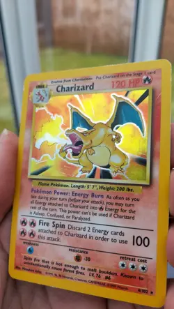 Pokemon TCG Charizard Base Set Holo Unlimited Rare Card 4/102 WOTC 1999 - Image 4