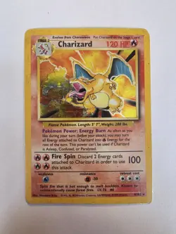 Pokemon TCG Charizard Holo Rare Card Base Set 4/102 MP Condition - Image 1
