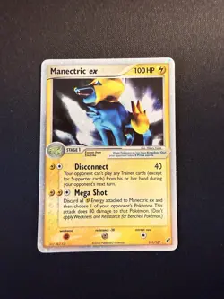 Manectric ex 101/107 EX Deoxys Ultra Rare Holo English Pokemon Card LP - Image 1