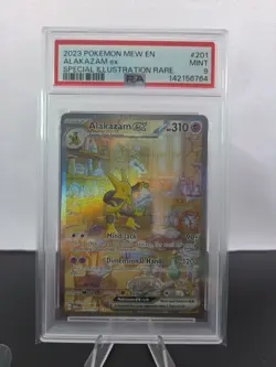 Pokemon Alakazam EX TCG Scarlet Violet-151 Holo Full Art Card 201/165 PSA 9 - Image 1