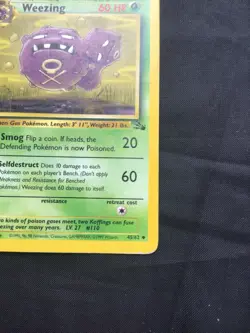 Pokemon Cards: Fossil 1st Edition Uncommon: Weezing 45/62 - Image 4