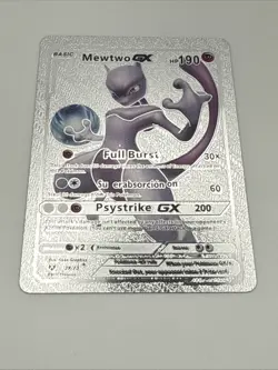 Mewtwo GX 39/73 Shining Legends Holo Textured Metallic Foil Card Silver - Image 2