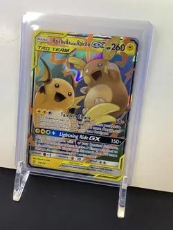 Pokemon TCG Unified Minds Holo Card Raichu Alolan GX 54/236 - Image 4