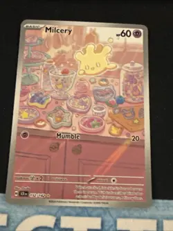 Pokemon Milcery 152/142 Sv07: Stellar Crown Illustration Rare Holo Card - Image 1