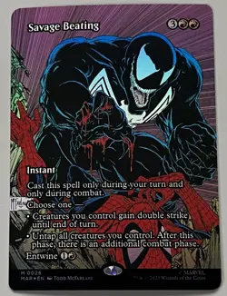 MTG Marvel Universe Savage Beating Instant MYTHIC FOIL #0026 - Image 1
