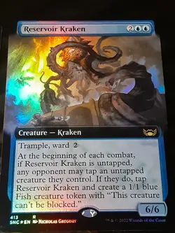 Reservoir Kraken Extended Art FOIL , Streets of New C , NM , MTG ,FREE SHIPPING - Image 2