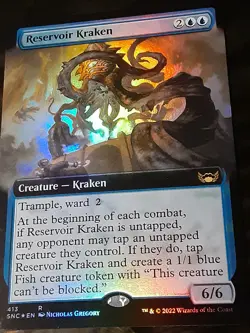 Reservoir Kraken Extended Art FOIL , Streets of New C , NM , MTG ,FREE SHIPPING - Image 3