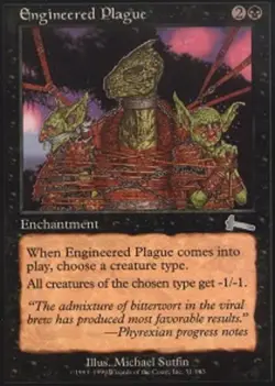MTG Engineered Plague, Heavy Play, English Urza's Legacy - Image 1