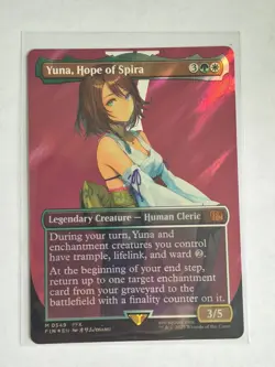 Yuna, Hope of Spira (Borderless) (Surge Foil) Final Fantasy Foil - Image 1