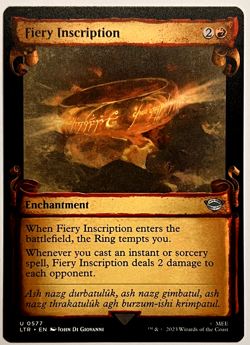 MTG Fiery Inscription (Showcase Scrolls) UB: The Lord of the Rings Regular NM - Image 2