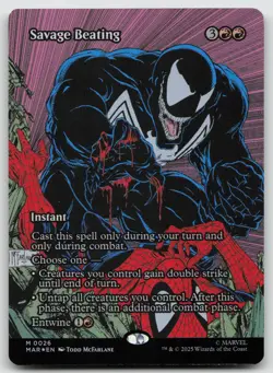 Savage Beating (Borderless) M Foil Marvel Universe Eternal-Legal 26 NM - Image 1