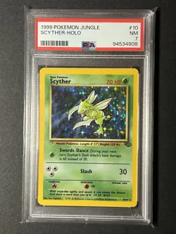 Pokemon Scyther Jungle Unlimited Holo Rare #10 PSA 7 - Image 1