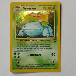 Pokemon Venusaur 015/102 Base Set Holo Rare 100 HP 2000 English Card - Image 1