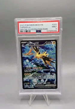 2023 POKEMON MEW EN-151 SPECIAL ILLUSTRATION RARE #202 ZAPDOS EX PSA Mint 9 - Image 1